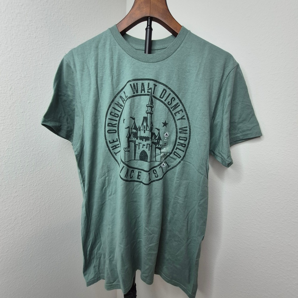 Disney Parks Walt Disney World Original 1971 Green Castle Graphic T-Shirt NWT M